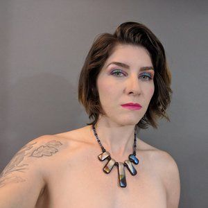 Custom Fused Glass Galaxy Statement Choker